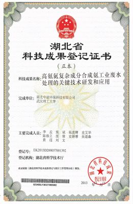 高氨氮复杂成分合成氨工业废水处理的关键技术研发和应用