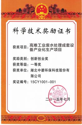 高难工业废水处理成套设备产业化生产项目